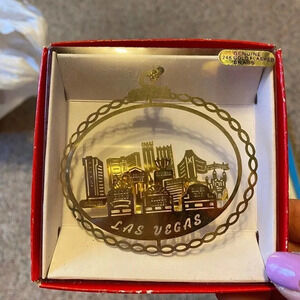Nation’s Treasures Genuine 24K Gold Flashed Brass Las Vegas Ornament